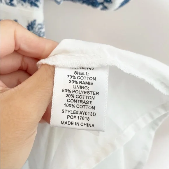 Tuckernuck Hyacinth House Blue Toile Reynolds Puff Sleeve Midi Dress Small - Picture 8 of 8